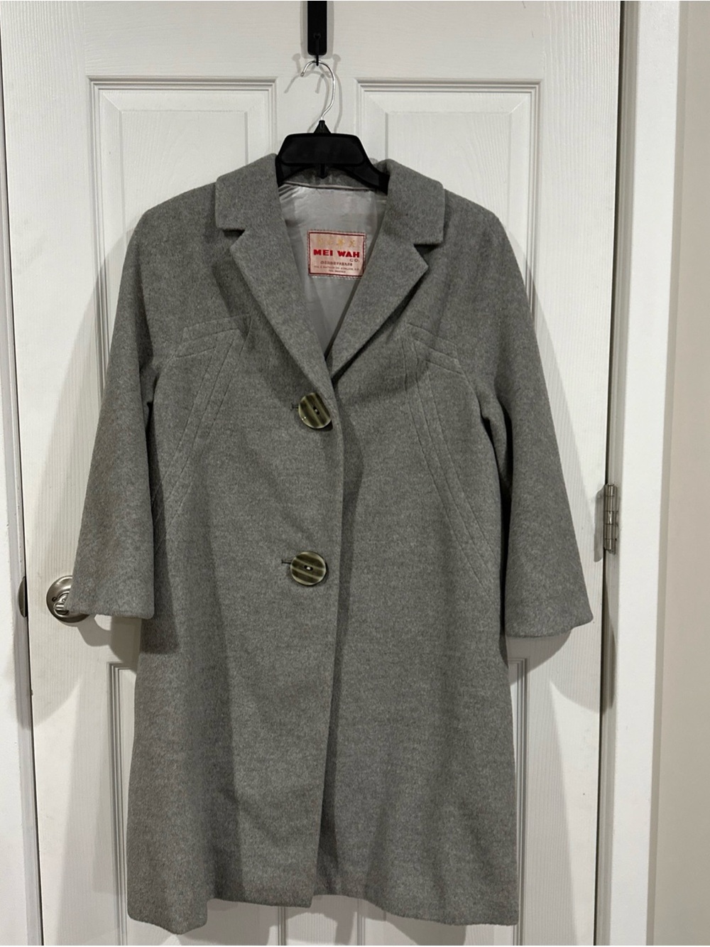 Vintage mei wah Women's Gray Wool-Blend Coat